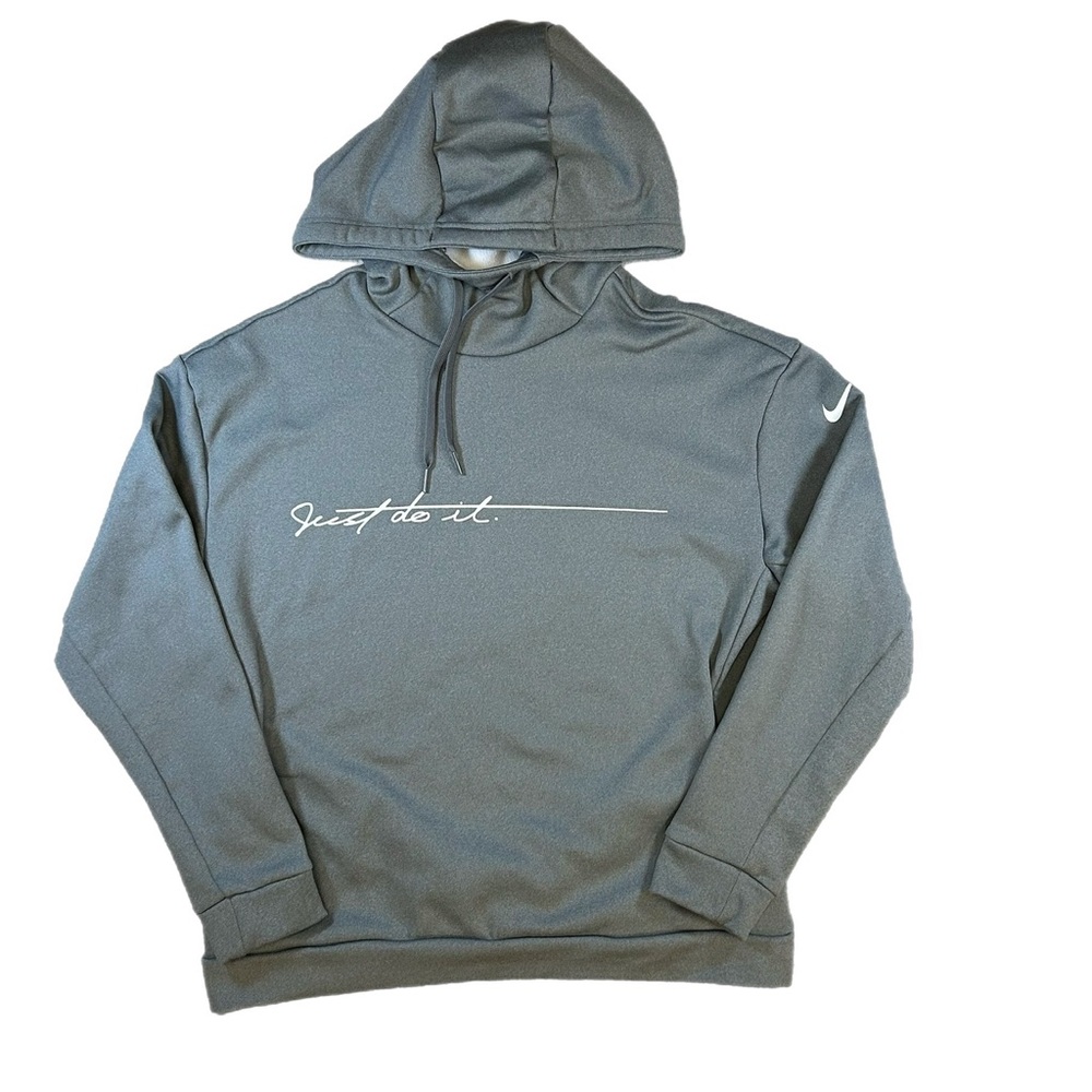 Nike Women’s Gray Hoodie-Script Just Do It-Small